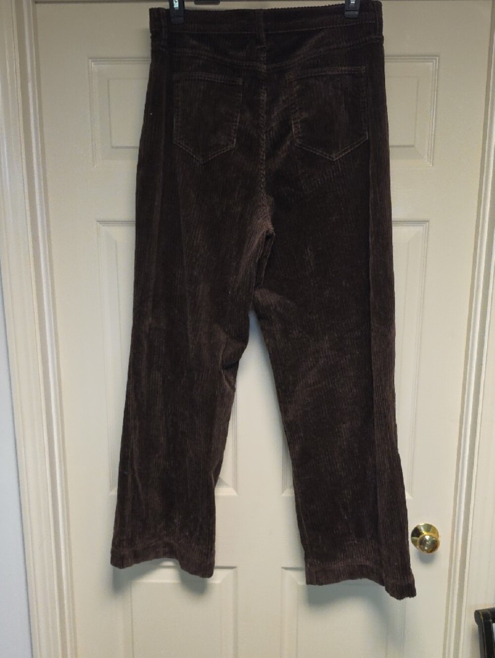 Lands' End Women's Corduroy Trousers in Cream and Dark Brown - Picture 6 of 8